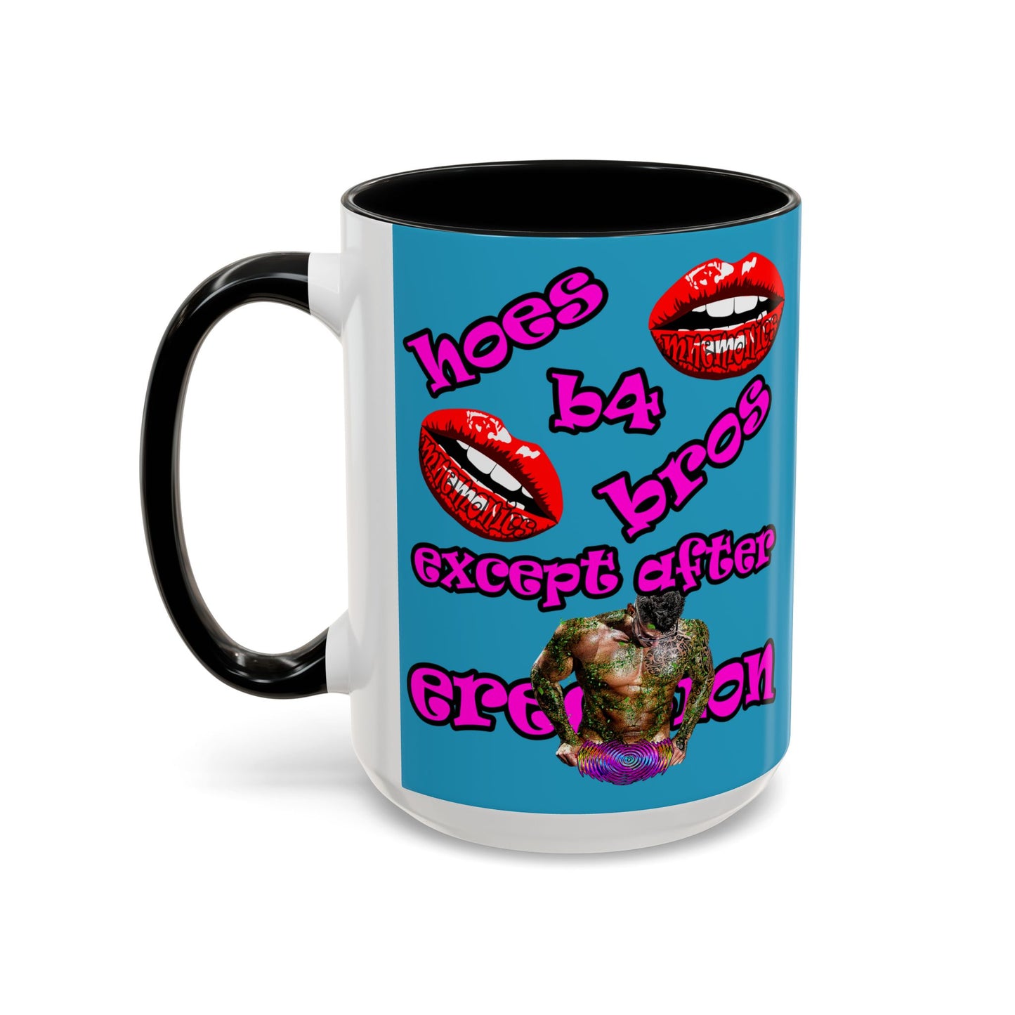 hoes b4 bros - Accent Mug (turquoise)