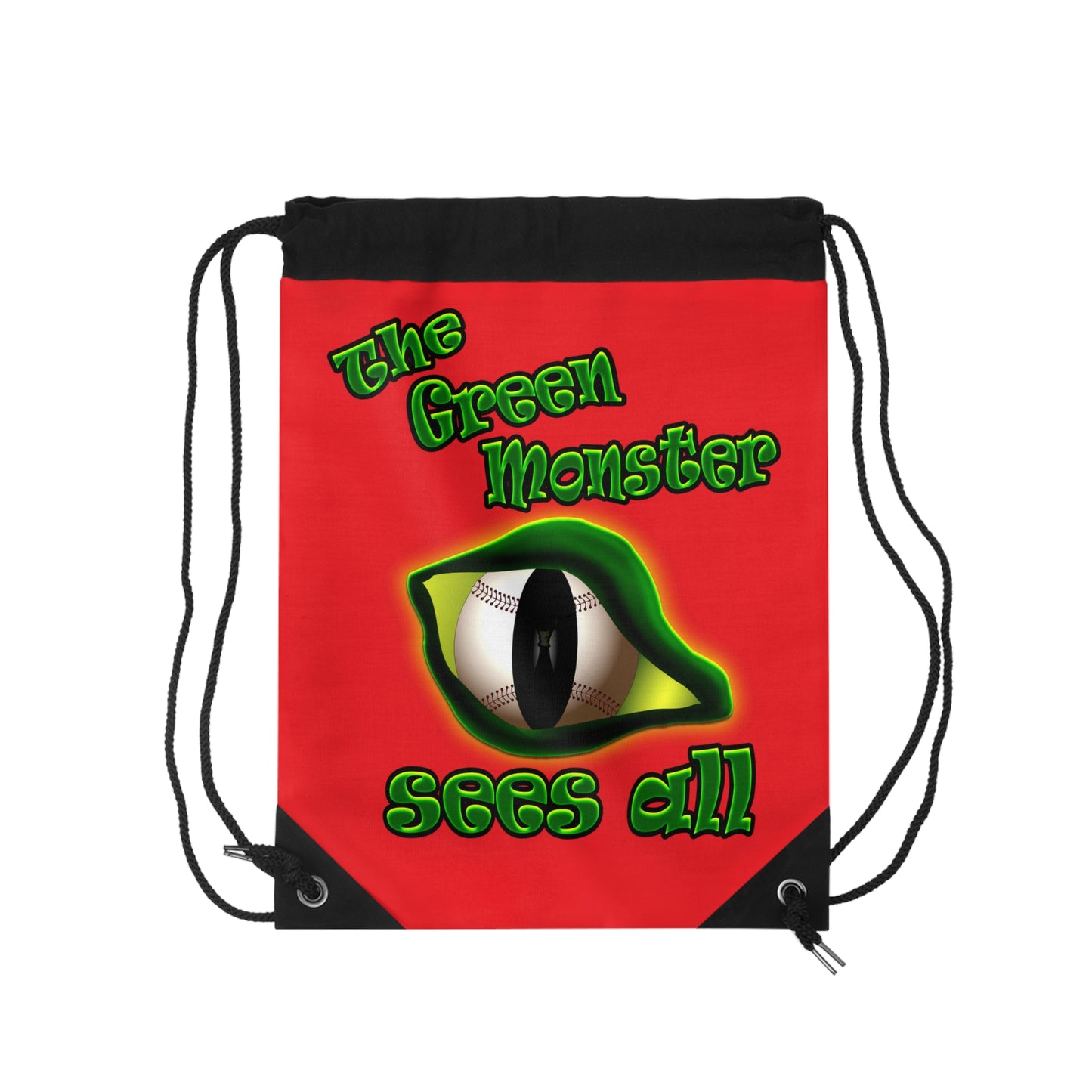 green monster - Drawstring Bag (red)