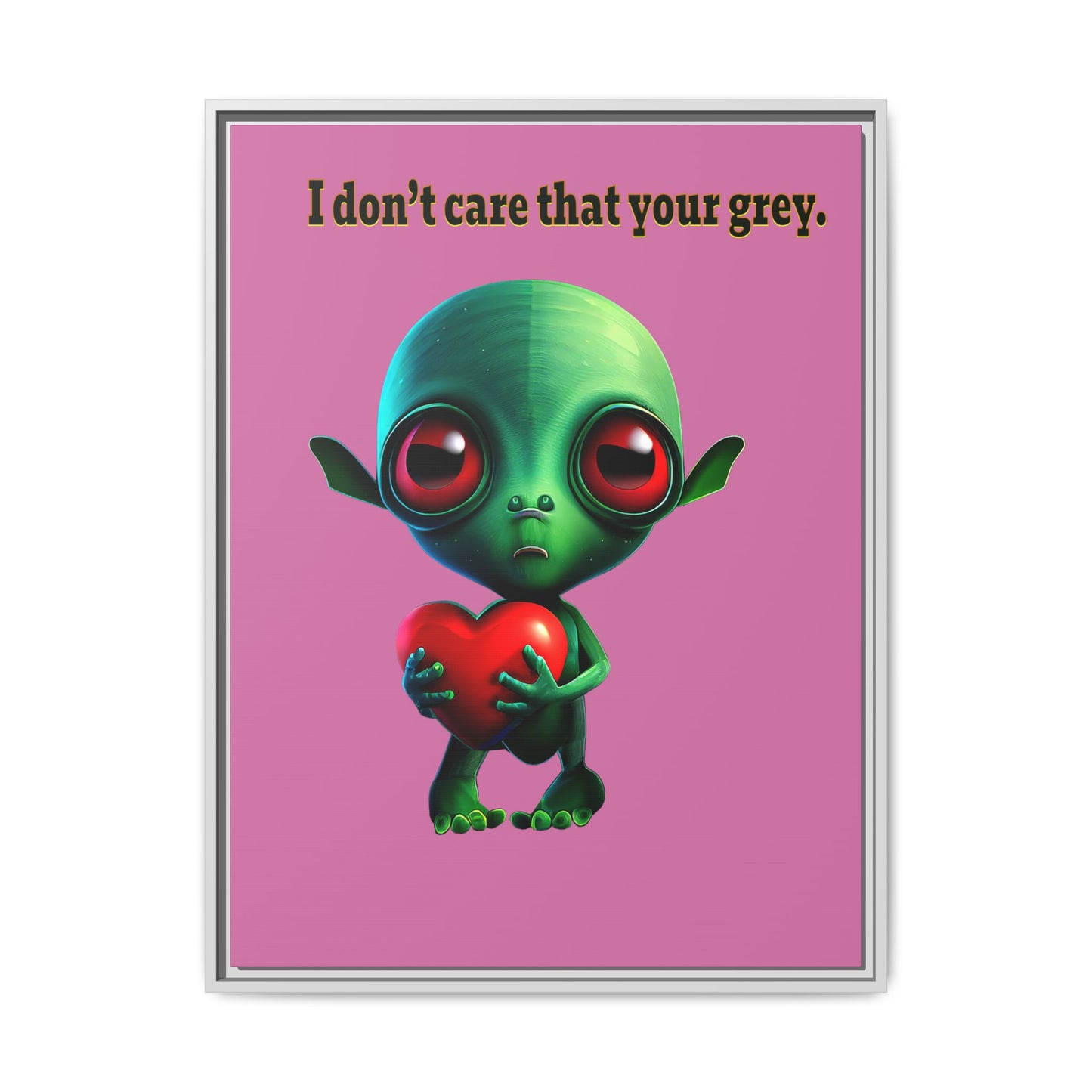 I don't care that your grey - framed canvas art (light pink)