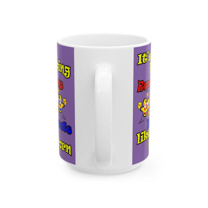 popping like popcorn - White Mug (light purple)