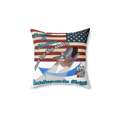 shoot for the stars - Spun Polyester Square Pillow - (white)