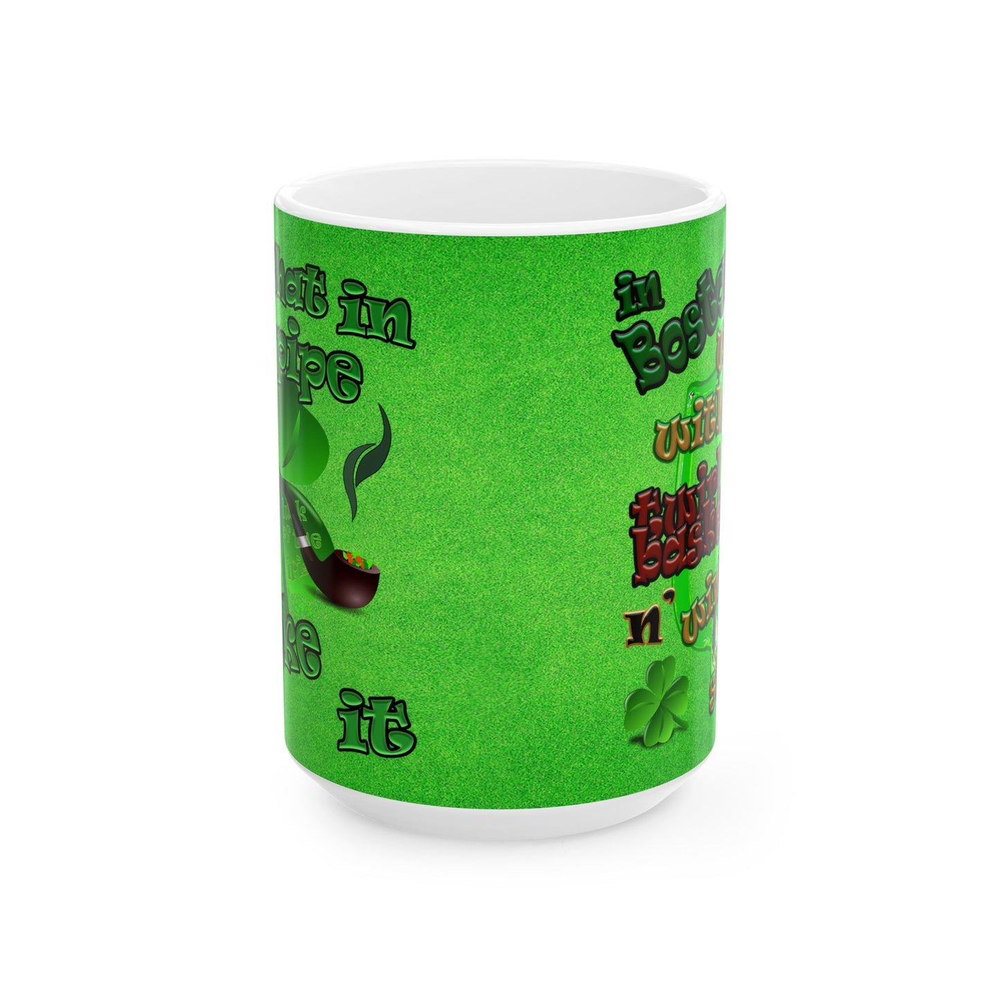 celtics logo - White Mug (green turf)