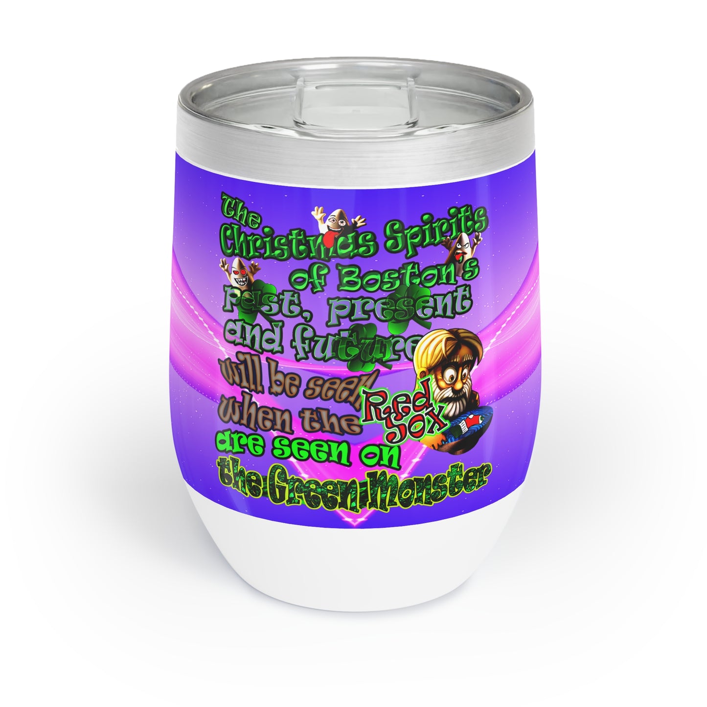 christmas spirits of boston - Chill Wine Tumbler (purple-pink wave)