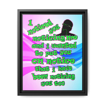 noticed you noticing - framed canvas art (light blue-pink wave)