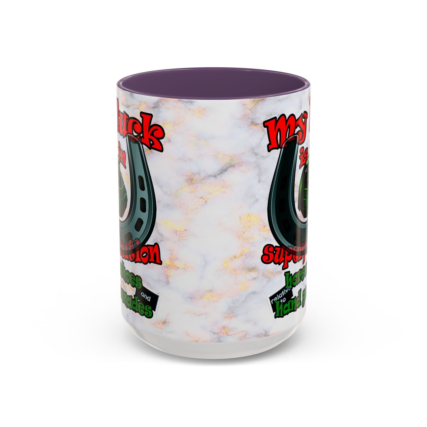 my luck - Accent Mug (white marble)