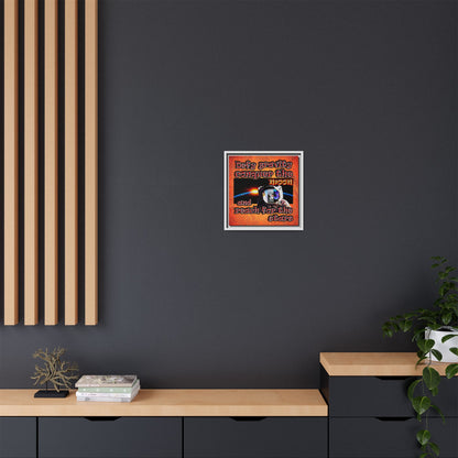 defy conquer reach - framed canvas art (burnt orange)
