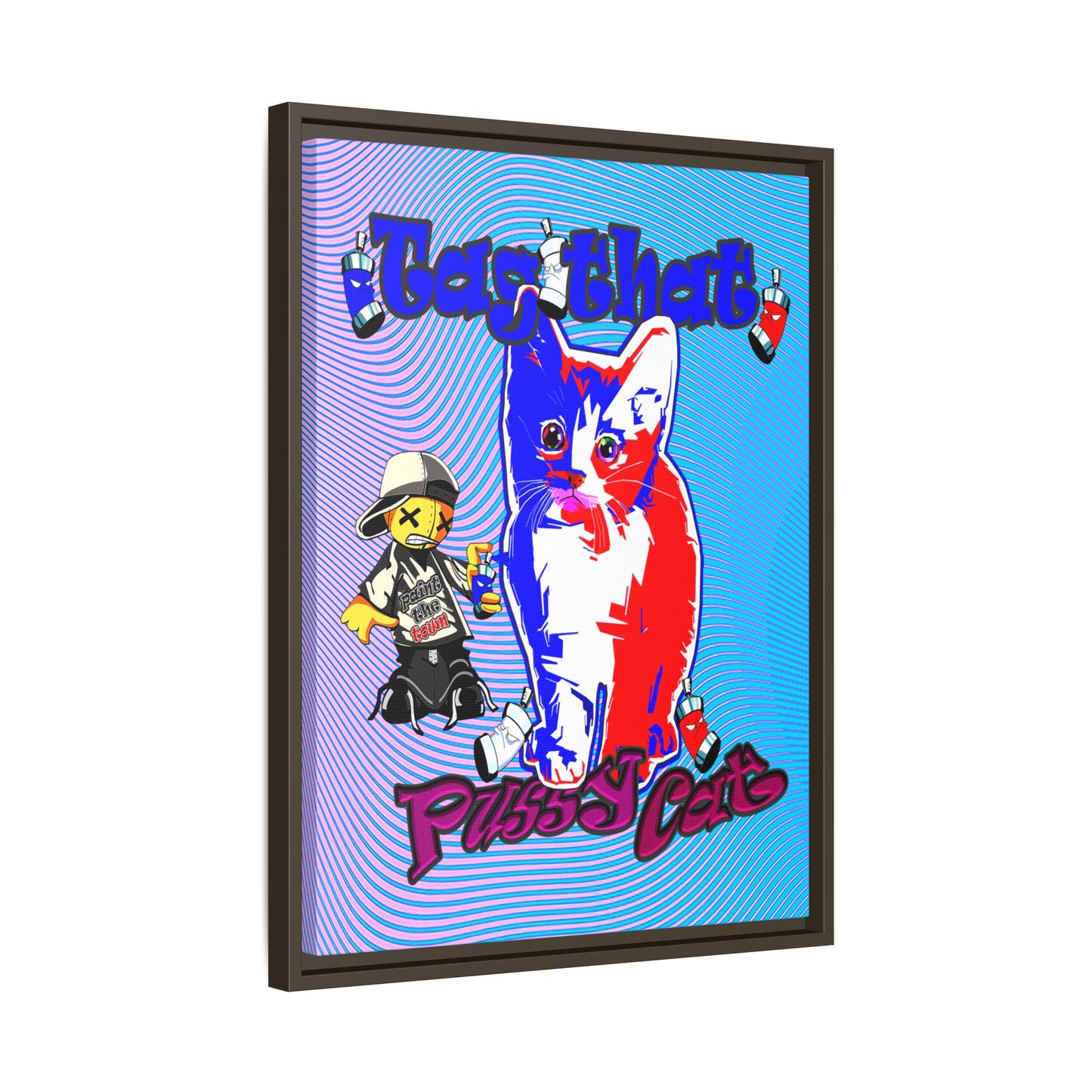 tag that - framed canvas art (light blue-purple wave)
