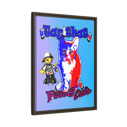 tag that - framed canvas art (light blue-purple wave)