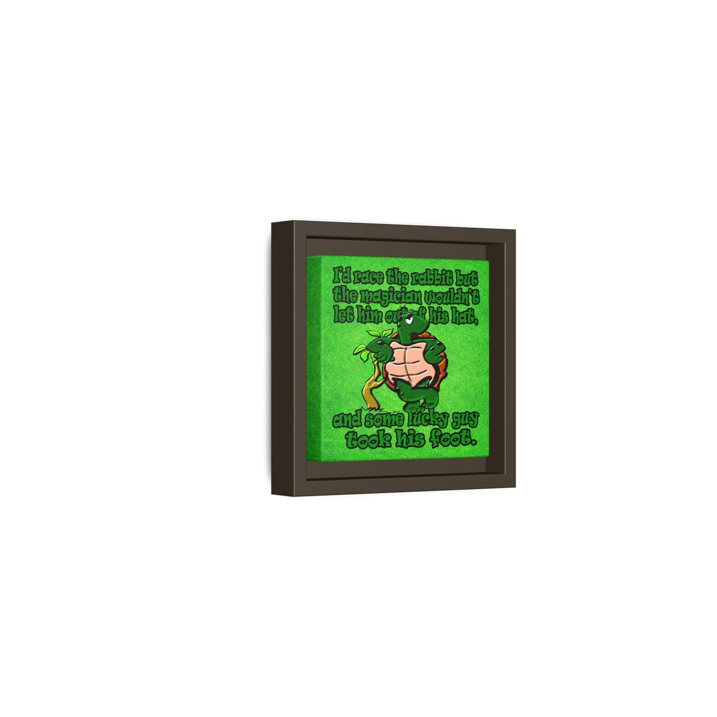 turtle race - framed canvas art (green turf)