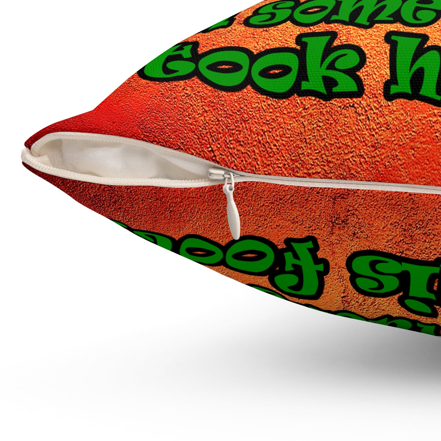 turtle race - Spun Polyester Square Pillow - (burnt orange)