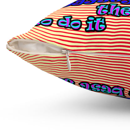 doggystyle - Spun Polyester Square Pillow - (yellow-orange wave)