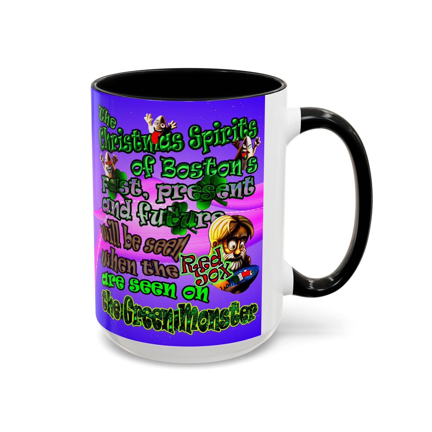 christmas spirits of boston - Accent Mug (purple-pink wave)