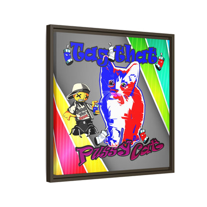 tag that - framed canvas art (rainbow split)