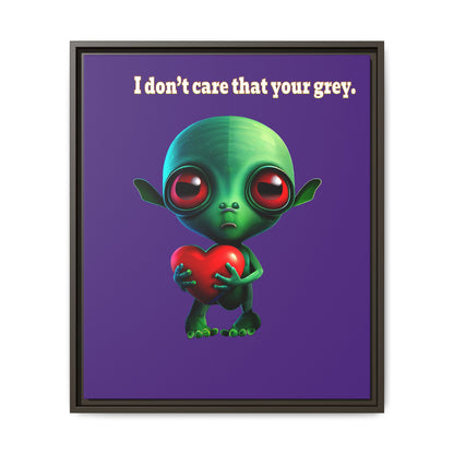 I don't care that your grey - framed canvas art (purple)