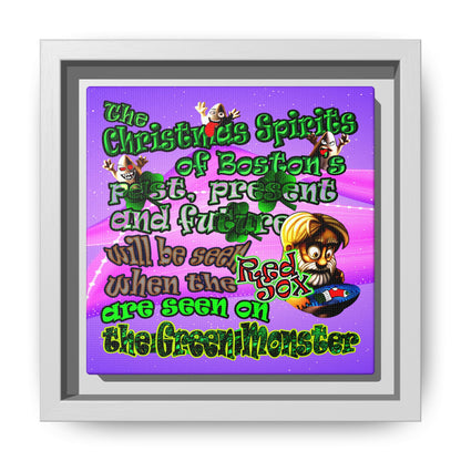christmas spirits of boston - framed canvas art (purple-pink wave)