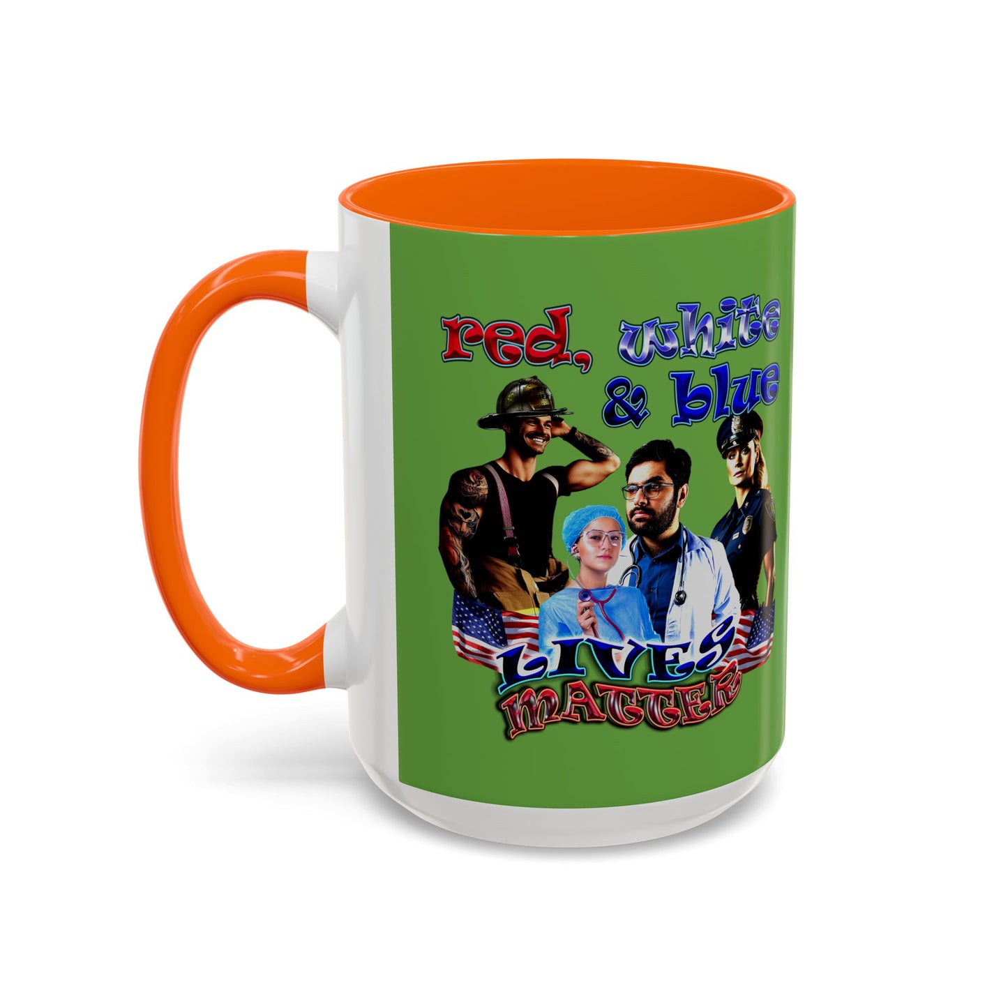 rw&b lives matter - Accent Mug (green)