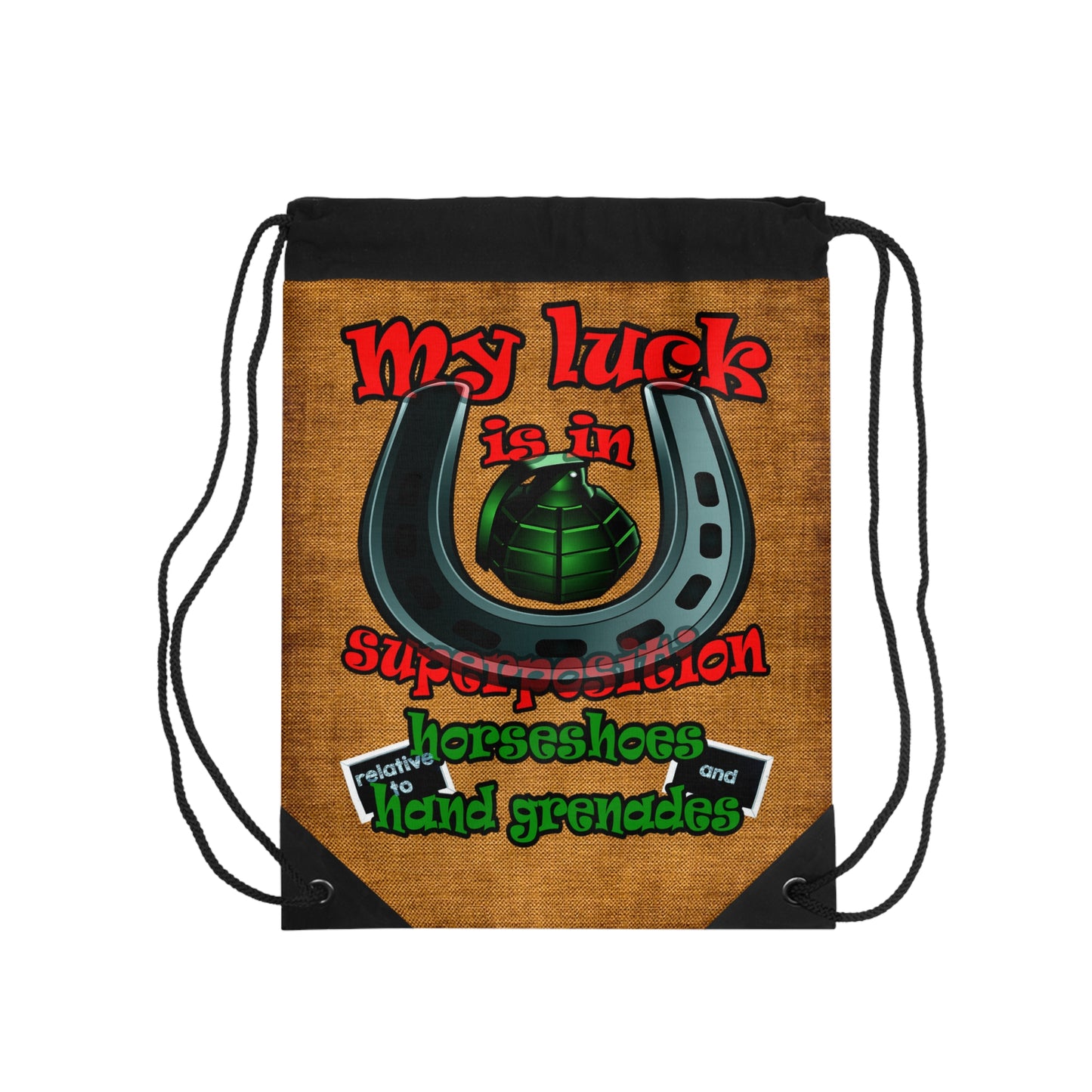 my luck - Drawstring Bag (dichromatic brown papyrus)