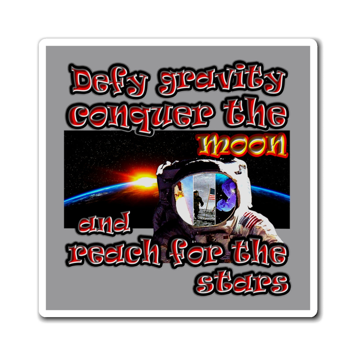 defy conquer reach - Magnets - (grey)