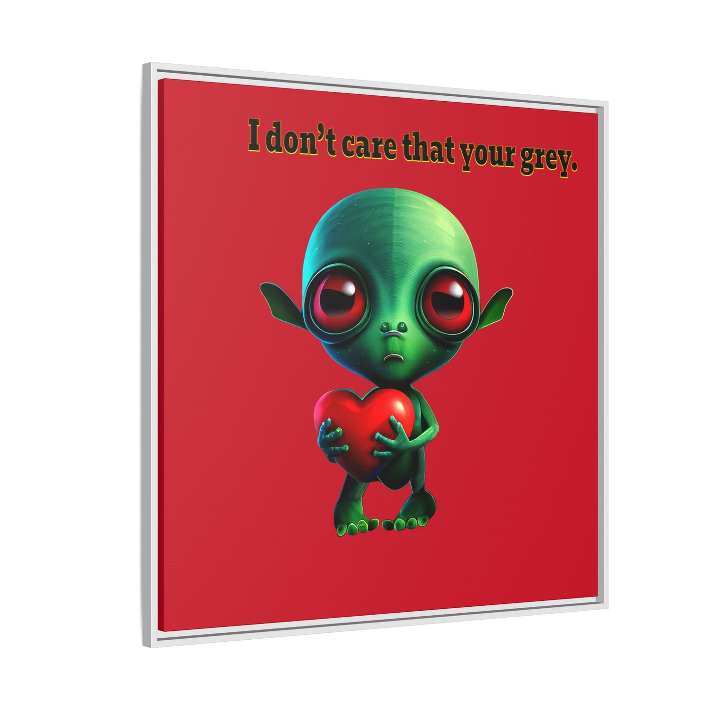 I don't care that your grey - framed canvas art (dark red)
