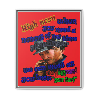 high noon - framed canvas art (red)