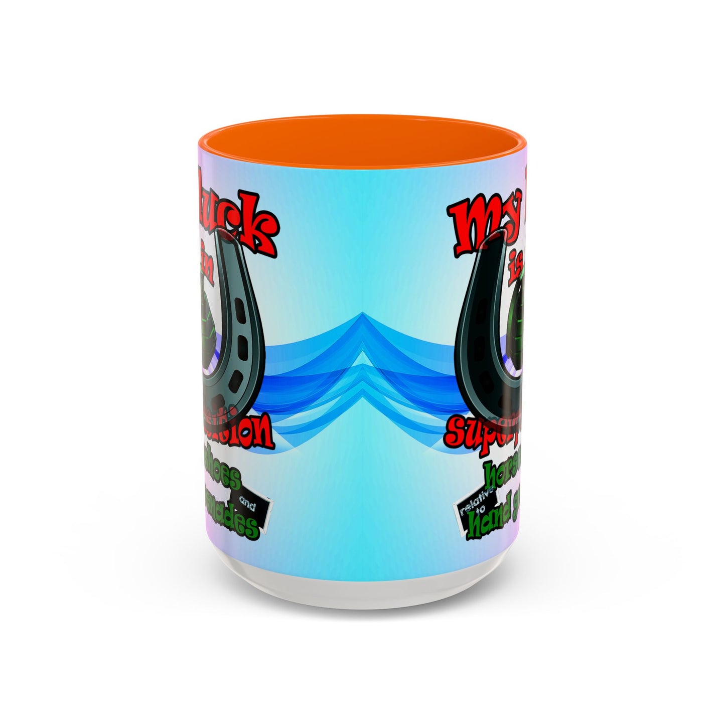 my luck - Accent Mug (light blue-pink wave)