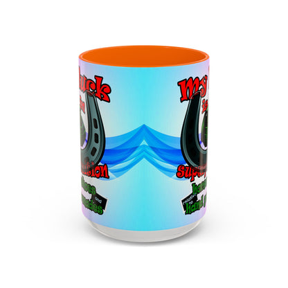 my luck - Accent Mug (light blue-pink wave)