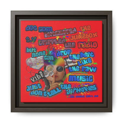 drop the beat - framed canvas art (red)