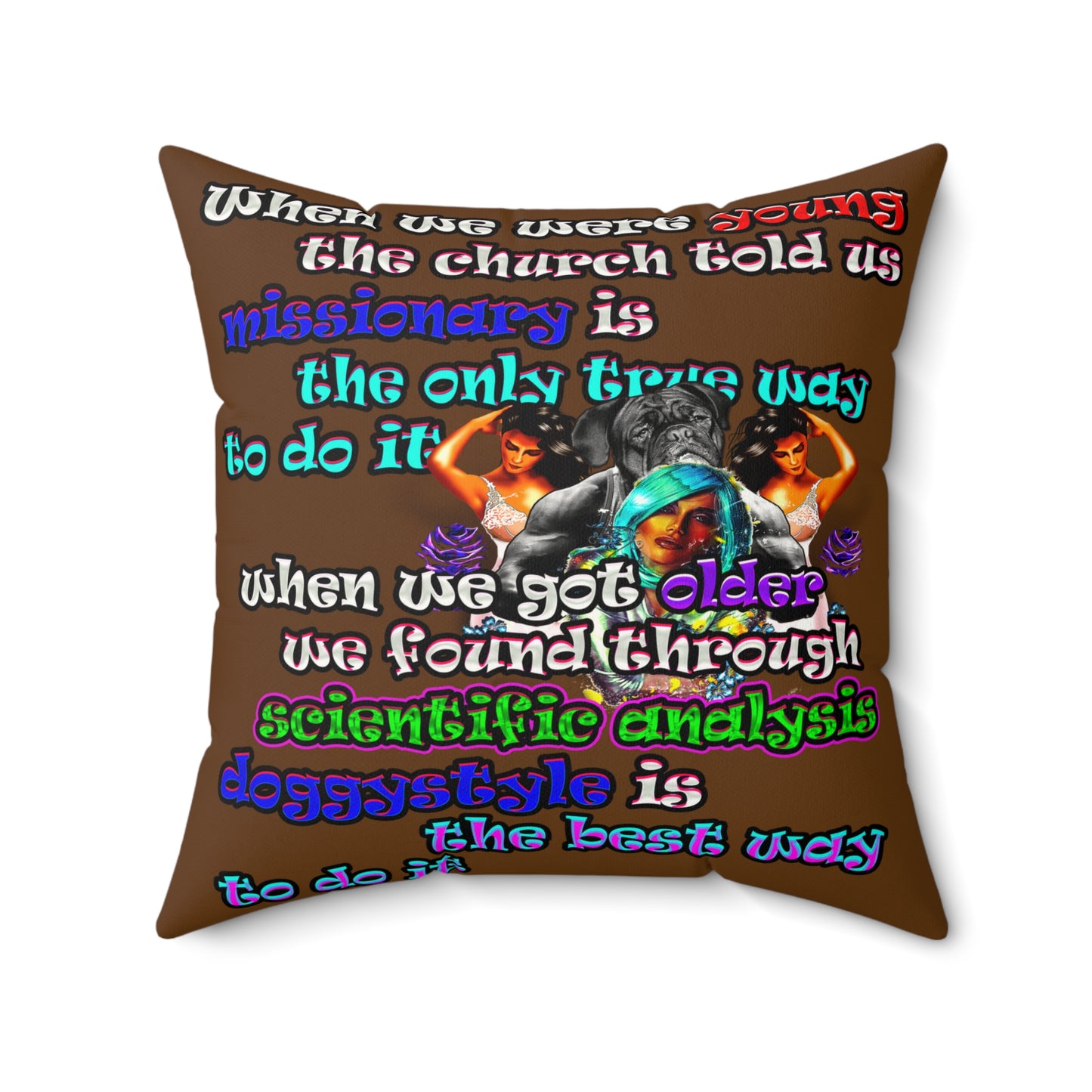 doggystyle - Faux Suede Square Pillow - (brown)