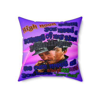 high noon - Faux Suede Square Pillow - (purple-pink wave)