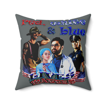 rw&b lives matter - Spun Polyester Square Pillow - (dark grey)