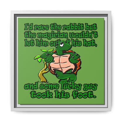 turtle race - framed canvas art (green)
