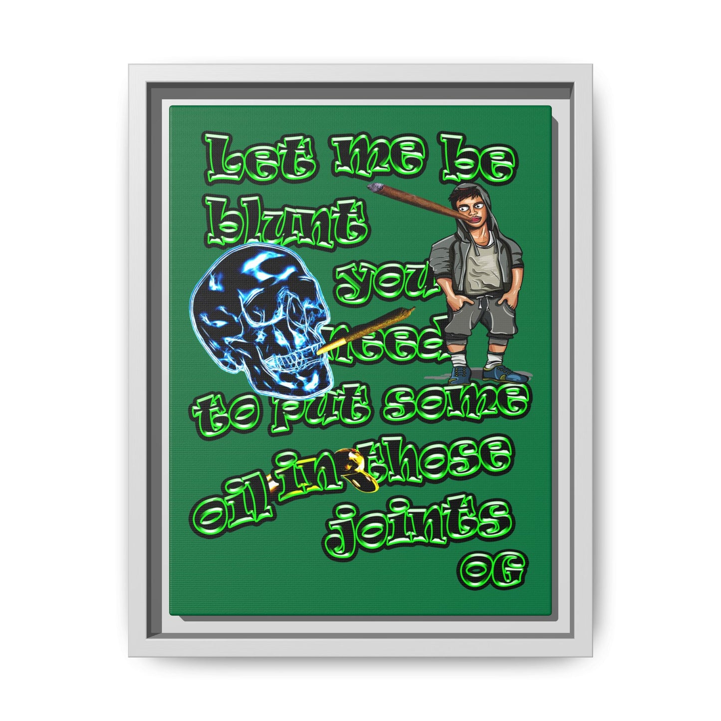 og - framed canvas art (dark green)