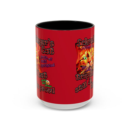 schrodinger's cat - Accent Mug (dark red)
