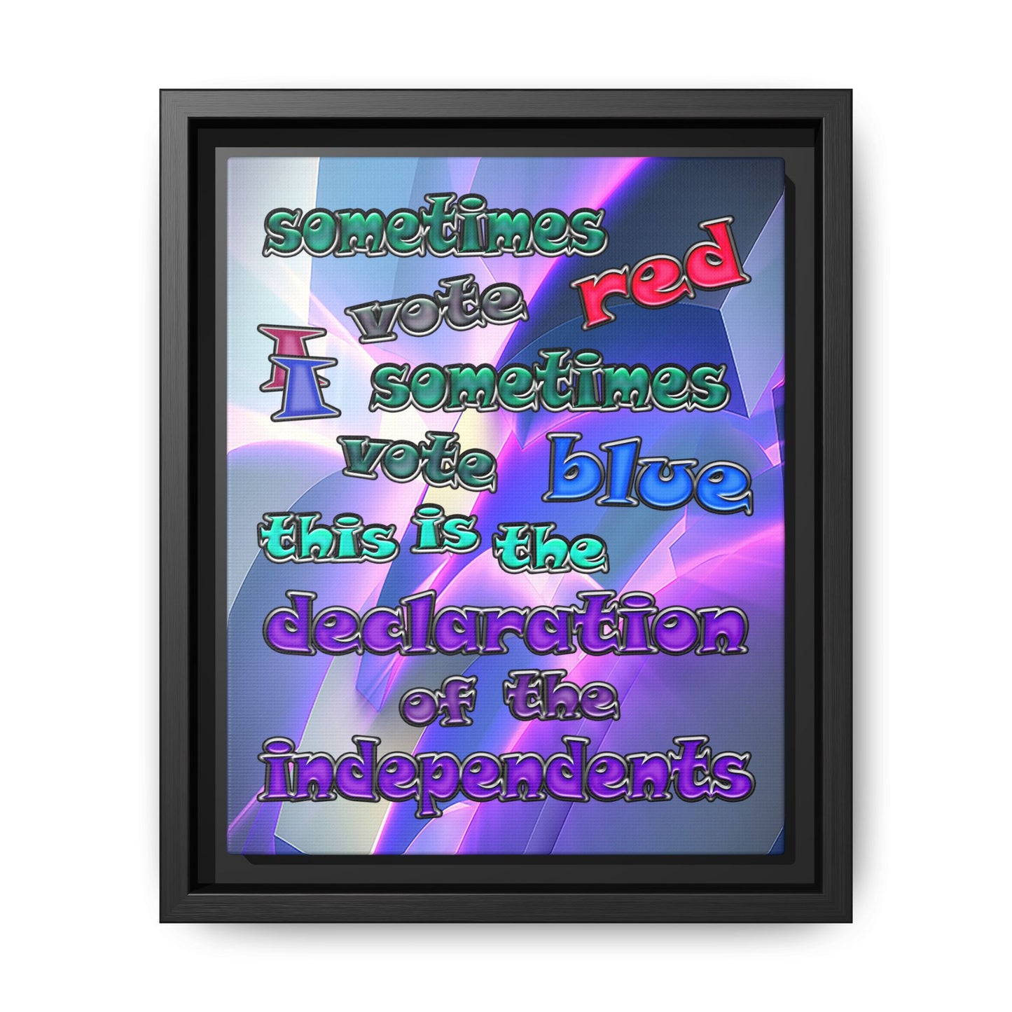 declaration of the independents - framed canvas art (grey-pink wave)