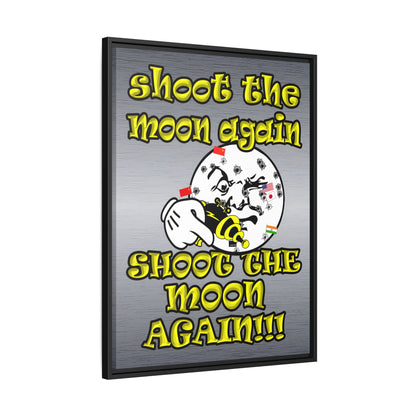 shoot the moon again - framed canvas art (brushed nickel)