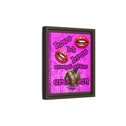 hoes b4 bros - framed canvas art (pink swirl)
