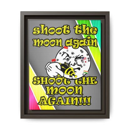 shoot the moon again - framed canvas art (rainbow split)