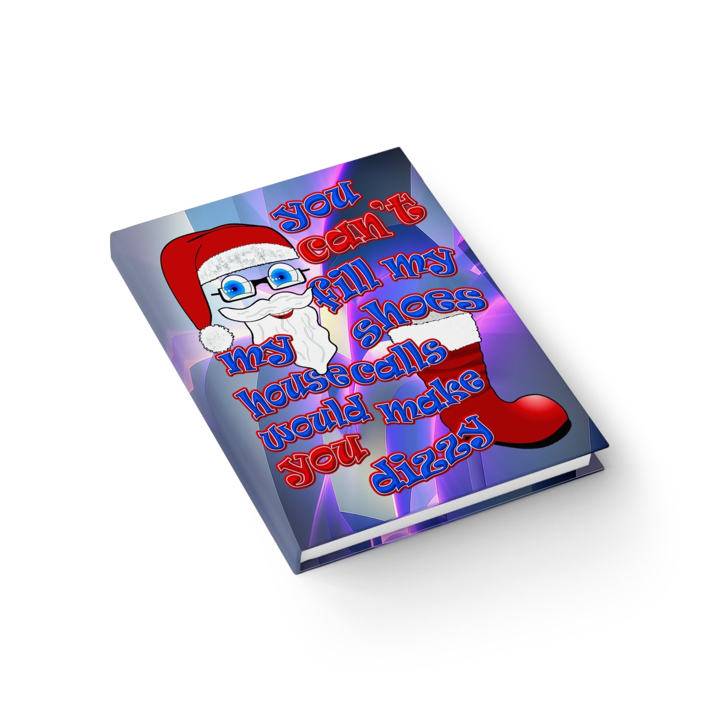 santa's shoes - journal-blank (grey-pink wave)