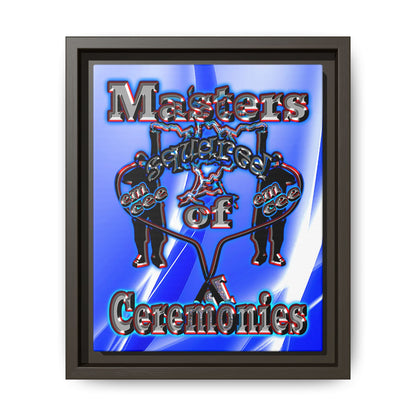 em cee squared - framed canvas art (blue-white wave)