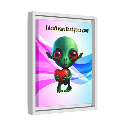 I don't care that your grey - framed canvas art (light blue-pink wave)