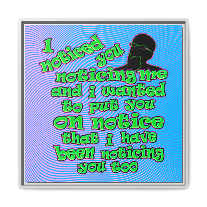 noticed you noticing - framed canvas art (light blue-purple wave)