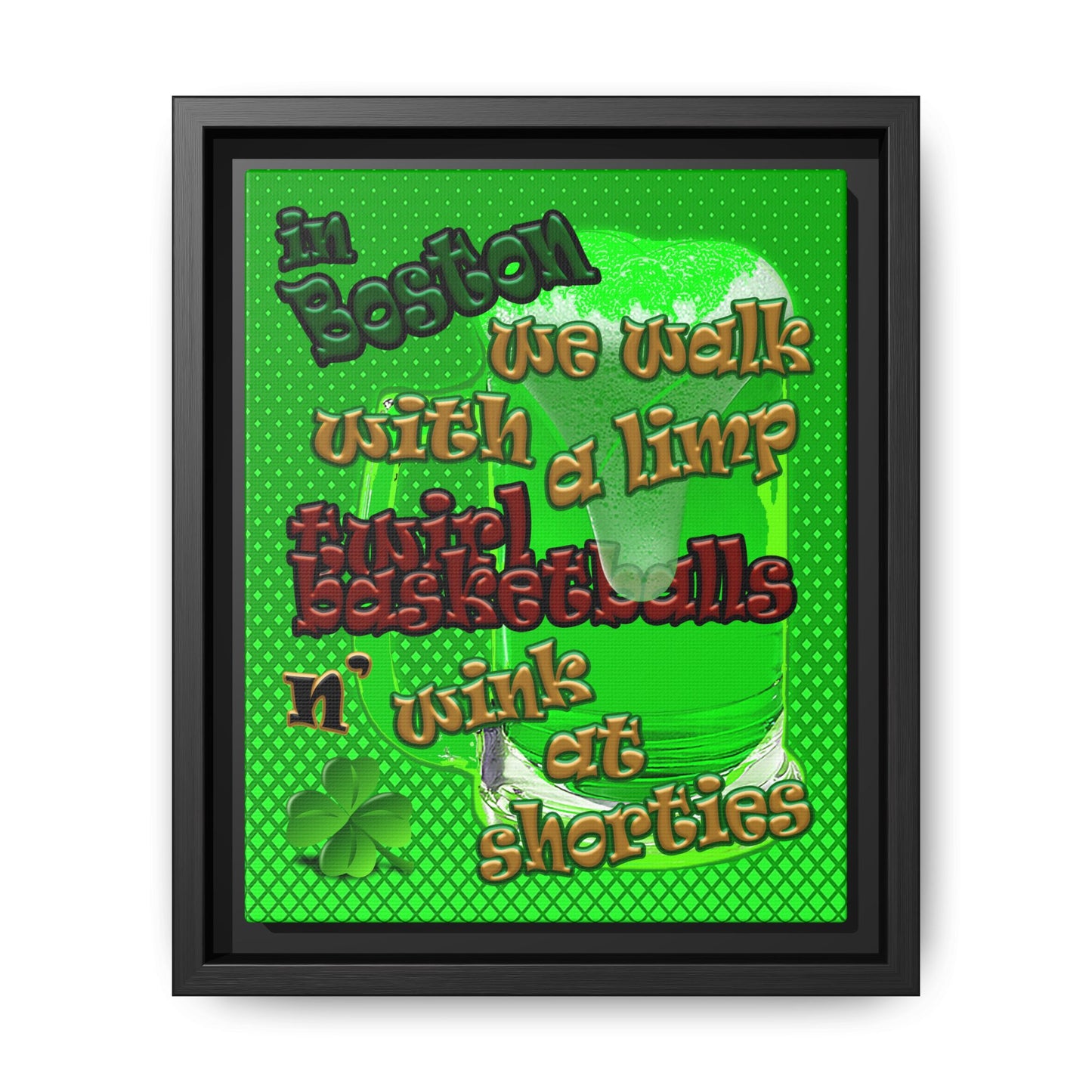celtics logo - framed canvas art (logo green)