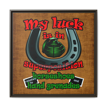 my luck - framed canvas art (brown papyrus)