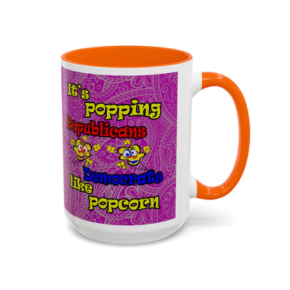 popping like popcorn - Accent Mug (pink swirl)
