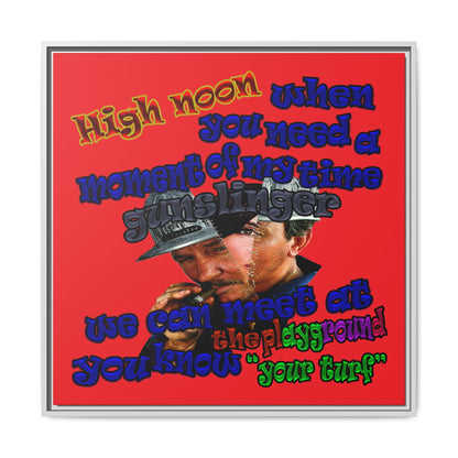 high noon - framed canvas art (red)