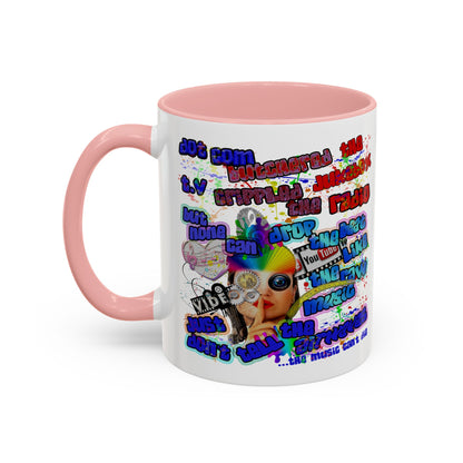 drop the beat - Accent Mug (white)