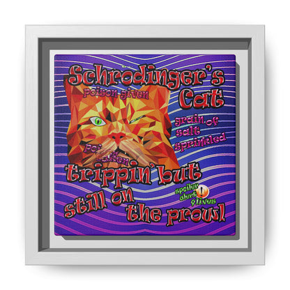 schrodinger's cat - framed canvas art (purple wave)