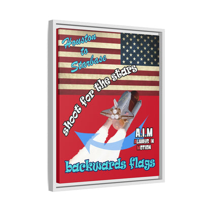 shoot for the stars - framed canvas art (dark red)