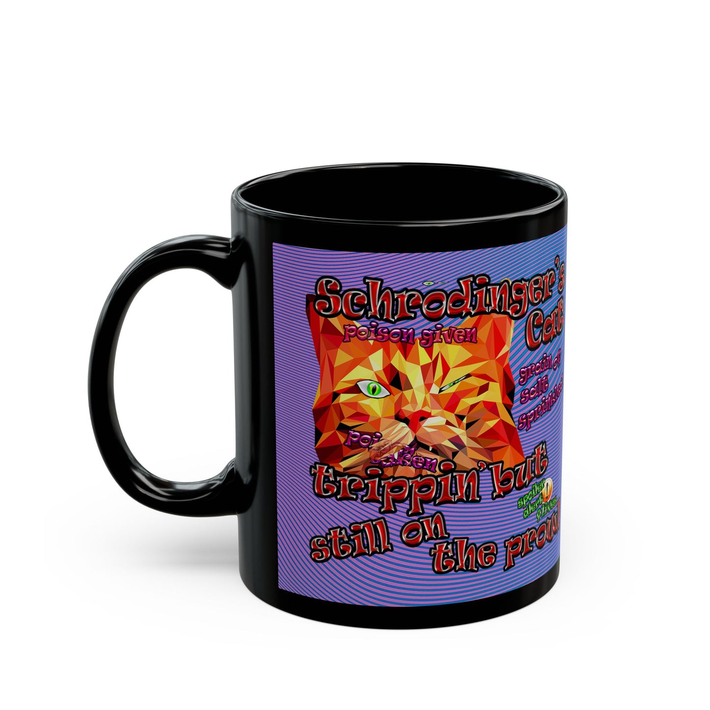 schrodinger's cat - Black Mug (light blue-purple wave)
