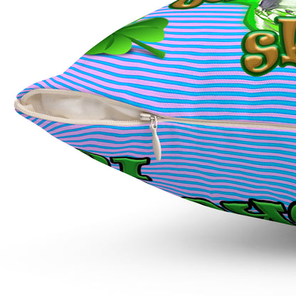 celtics logo - Spun Polyester Square Pillow - (light blue-purple wave)